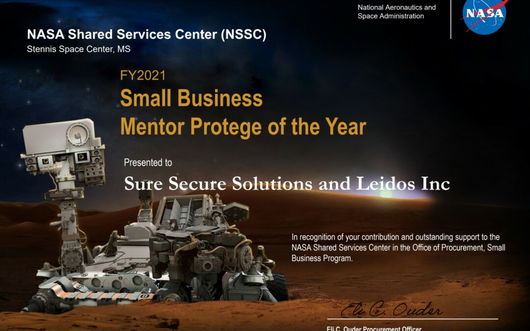 Sure Secure Wins 2021 NASA SSC Mentor-Protégé Agreement of the Year